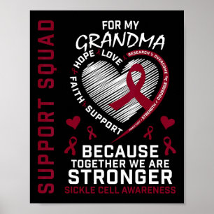 Sickle Cell Awareness Shirt Grandma Support Group  Poster