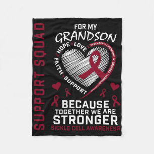 Sickle Cell Awareness Shirt Grandson Support Group Fleece Blanket