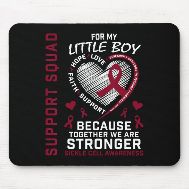 Sickle Cell Awareness Shirt Little Boy Support Gro Mouse Pad (Front)