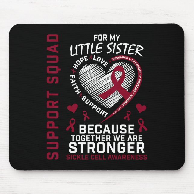 Sickle Cell Awareness Shirt Little Sister Group Te Mouse Pad (Front)