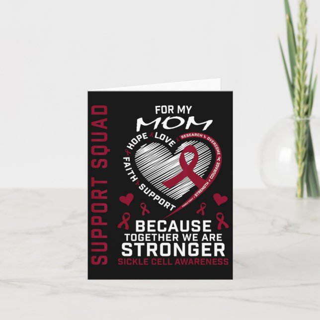 Sickle Cell Awareness Shirt Mum Support Group Tee  Card (Front)