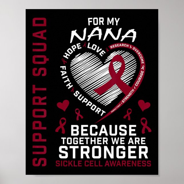 Sickle Cell Awareness Shirt Nana Support Group Tee Poster (Front)