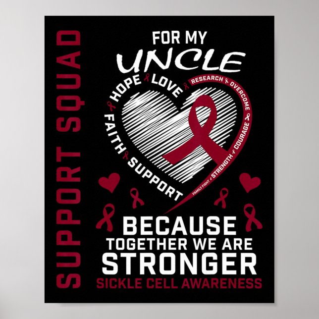 Sickle Cell Awareness Shirt Uncle Support Group Te Poster (Front)