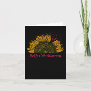 Sickle Cell Awareness Sunflower Burgundy Ribbon An Card