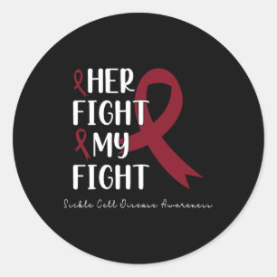 Sickle Cell Disease Awareness Burgundy Ribbon 3 Classic Round Sticker