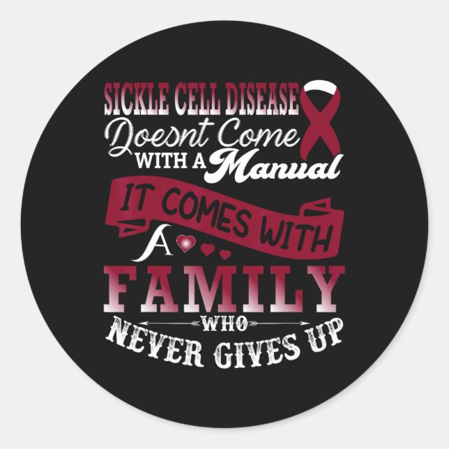 Sickle Cell Disease Awareness Family Support Burgu Classic Round Sticker (Front)
