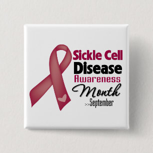 Sickle Cell Disease Awareness Month 15 Cm Square Badge