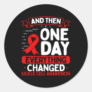 Sickle Cell Disease Awareness Movement Warrior Rib Classic Round Sticker