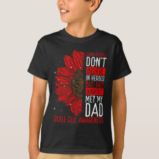 Sickle Cell Disease Awareness Ribbon Dad Warrior F T-Shirt