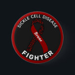 Sickle Cell Disease Fighter Ribbon Black Button<br><div class="desc">Sickle Cell Disease Fighter Ribbon Black Button for awareness and support for people fighting sickle cell disease.</div>