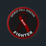 Sickle Cell Disease Fighter Ribbon Black Button<br><div class="desc">Sickle Cell Disease Fighter Ribbon Black Button for awareness and support for people fighting sickle cell disease.</div>