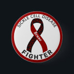 Sickle Cell Disease Fighter Ribbon White Button<br><div class="desc">Sickle Cell Disease Fighter Ribbon White Button for awareness and support for people fighting sickle cell disease.</div>