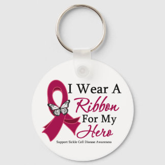 Sickle Cell Disease I Wear a Ribbon For My Hero Key Ring