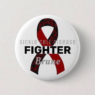 Sickle Cell Disease Ribbon White Button