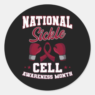 Sickle Cell Disease Scd Warrior Burgundy Awareness Classic Round Sticker