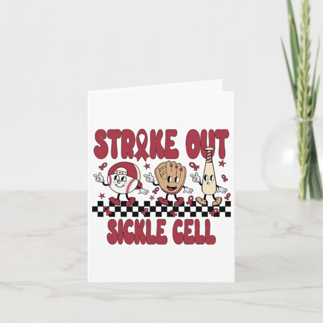 Sickle Cell Support Squad Baseball Strike Out Sick Card (Front)