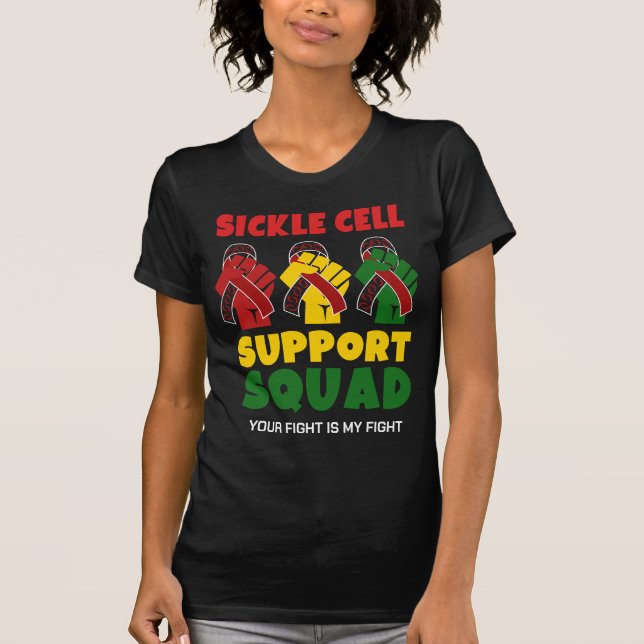 SICKLE CELL SUPPORT SQUAD Custom Name T-Shirt (Front)