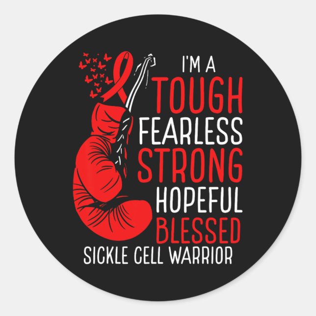 Sickle Cell Warrior Awareness Movement Disease Rib Classic Round Sticker (Front)