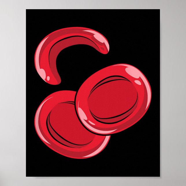 Sickle Red Blood Cell Sickle Cell Anaemia Awarenes Poster (Front)