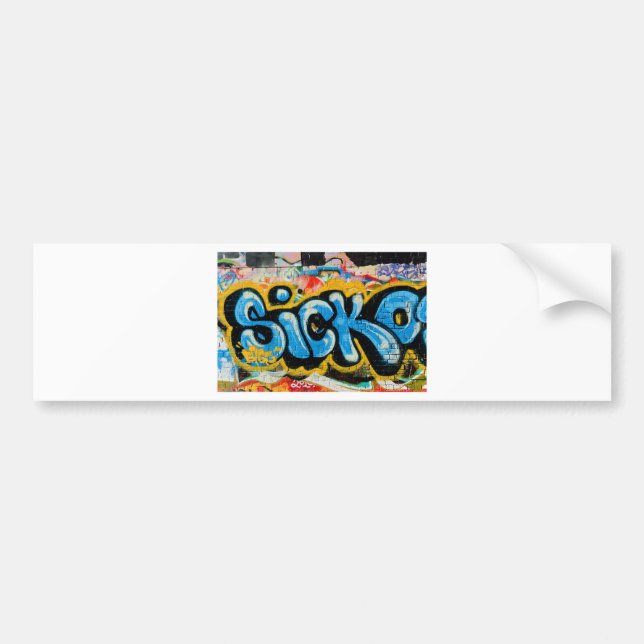 Sicko Graffiti on the Textured Wall Bumper Sticker (Front)