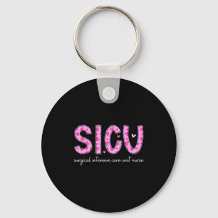 Sicu Nurse Heart Valentines Day Surgical Intensive Key Ring