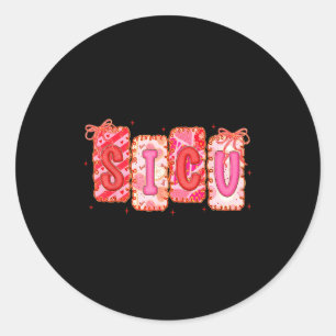 Sicu surgical intensive care unit valentine classic round sticker