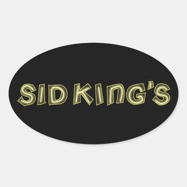 sid king's club oval sticker (Front)