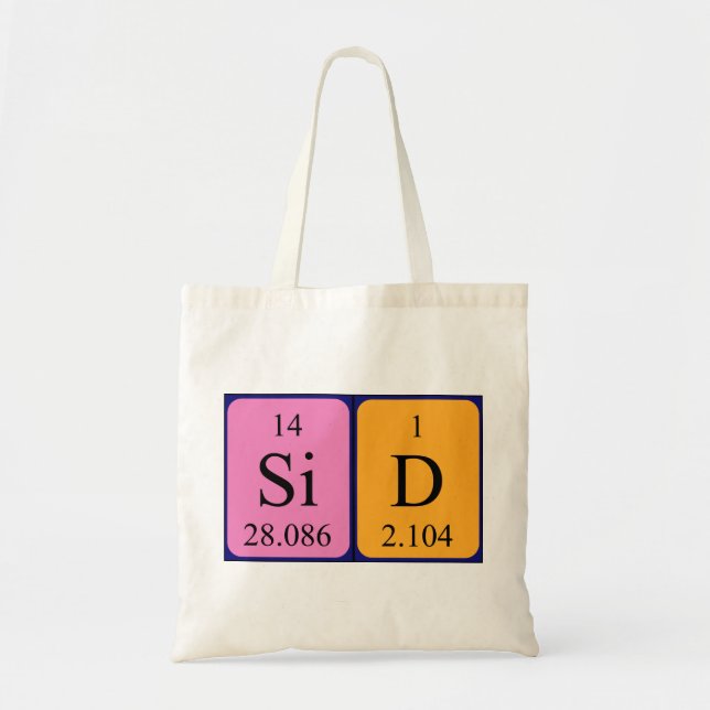 Sid periodic table name tote bag (Front)