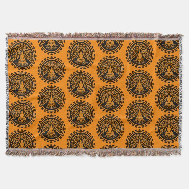 Siddhartha Gautama, Buddhist Art Throw Blanket (Front)