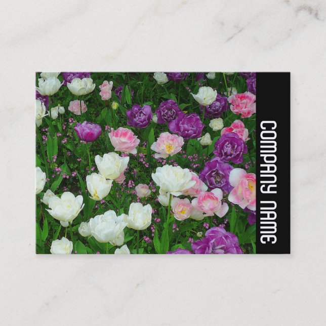Side Band - Colourful Tulips Business Card (Front)