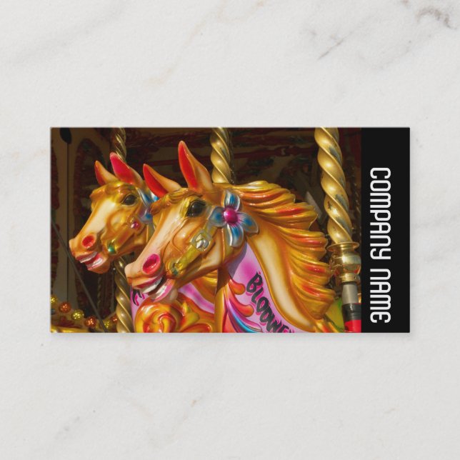 Side Band - Merry-go-round Horses Business Card (Front)