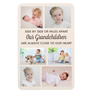 Side by Side 6 Photo Grandchildren Grandparent Magnet