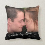 Side by Side Custom Photo/Date Cushion<br><div class="desc">Add your own photo and year you were married for a one-of-a kind decorative pillow. Would make a great wedding or anniversary gift! Designed by Simply Put by Robin.</div>