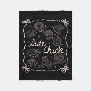 Side Chick And Main Man Funny Thanksgiving Couple Fleece Blanket