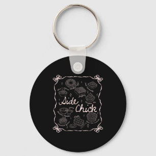 Side Chick And Main Man Funny Thanksgiving Couple  Key Ring