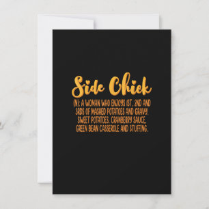 Side Chick Funny Thanksgiving Autumn Fall Vibes Me Invitation