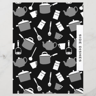 Side Dish Recipe Divider Black & White Kitchen