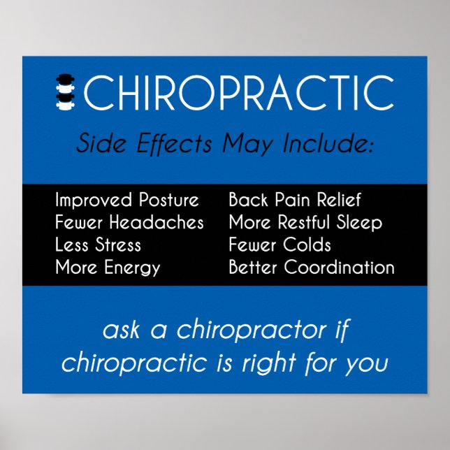 Side Effects of Chiropractic [Blue] Poster (Front)