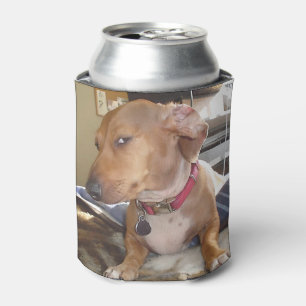 Side Eye Dog Meme Double Sided Black Can Cooler