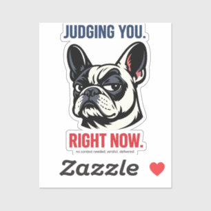 Side Eye Frenchie Judgment Cartoon Illustration
