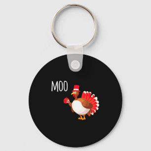 Side Eye Moo Turkey Funny Thanksgiving Autumn Fall Key Ring