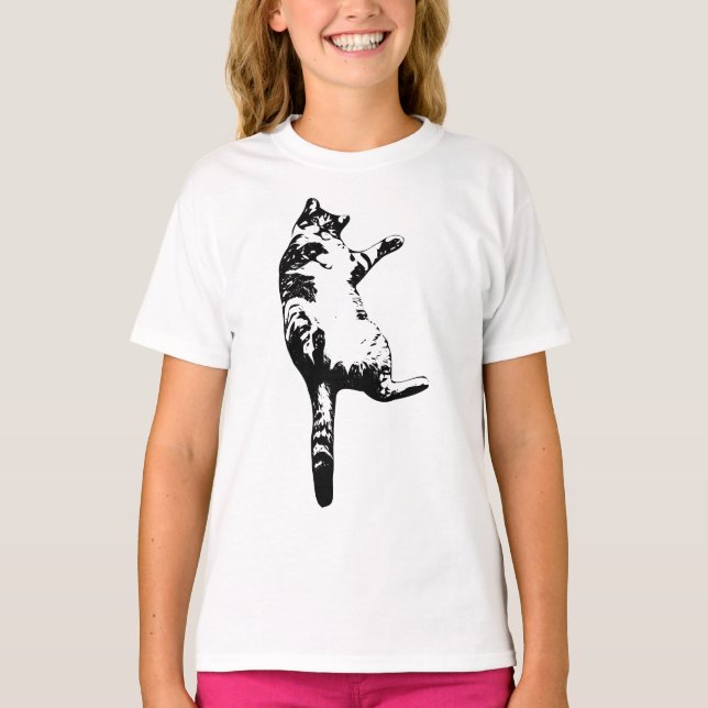Side-Gaze Tabby, Bold Lines T-Shirt (Front)