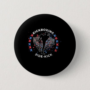 Side Kick Kickboxing 6 Cm Round Badge