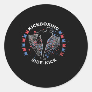 Side Kick Kickboxing Classic Round Sticker
