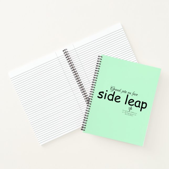 Side Leap Mint Green and Black Notebook (Inside)