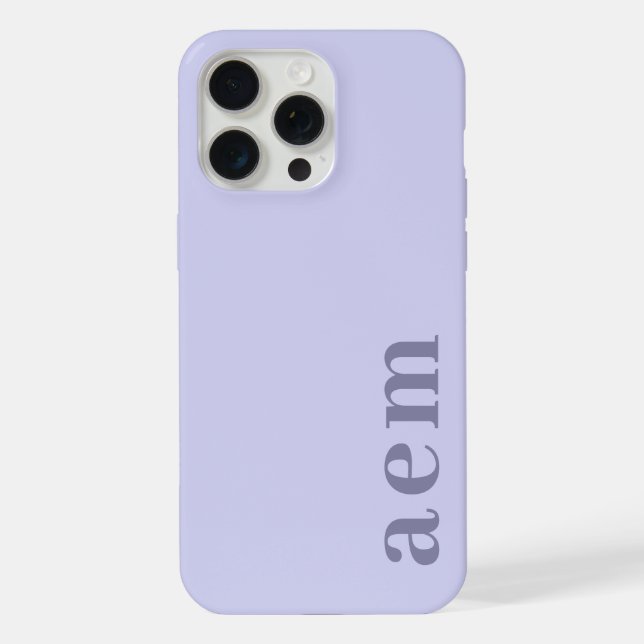 Side Monogram Initials Heather Blue Minimalist iPhone Case (Back)