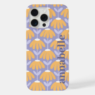 Side Monogram Name Heather Vintage Floral iPhone 15 Pro Max Case