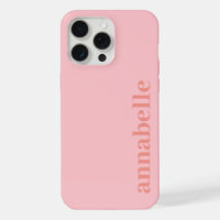 Side Monogram Name Pink Minimalist