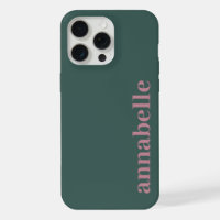 Side Monogram Name Sea Green & Purple Minimalist