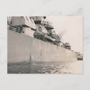 side of military navy ship post card